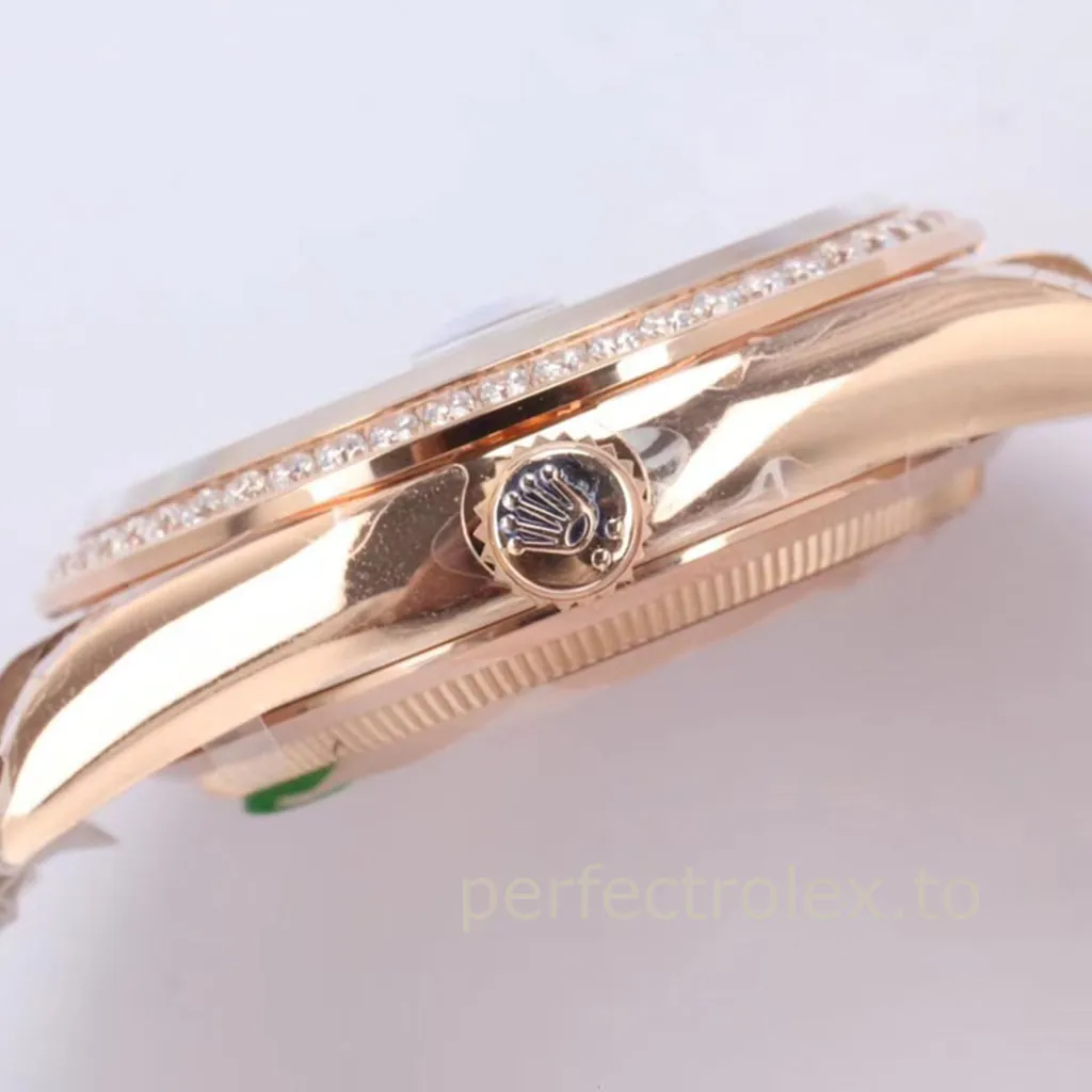 Rolex-Day-Date-128345RBR-0041-Chocolate-Dial-Diamond-Bezel-President-Bracelet-Super-Clone-Watch-Right-Side-View