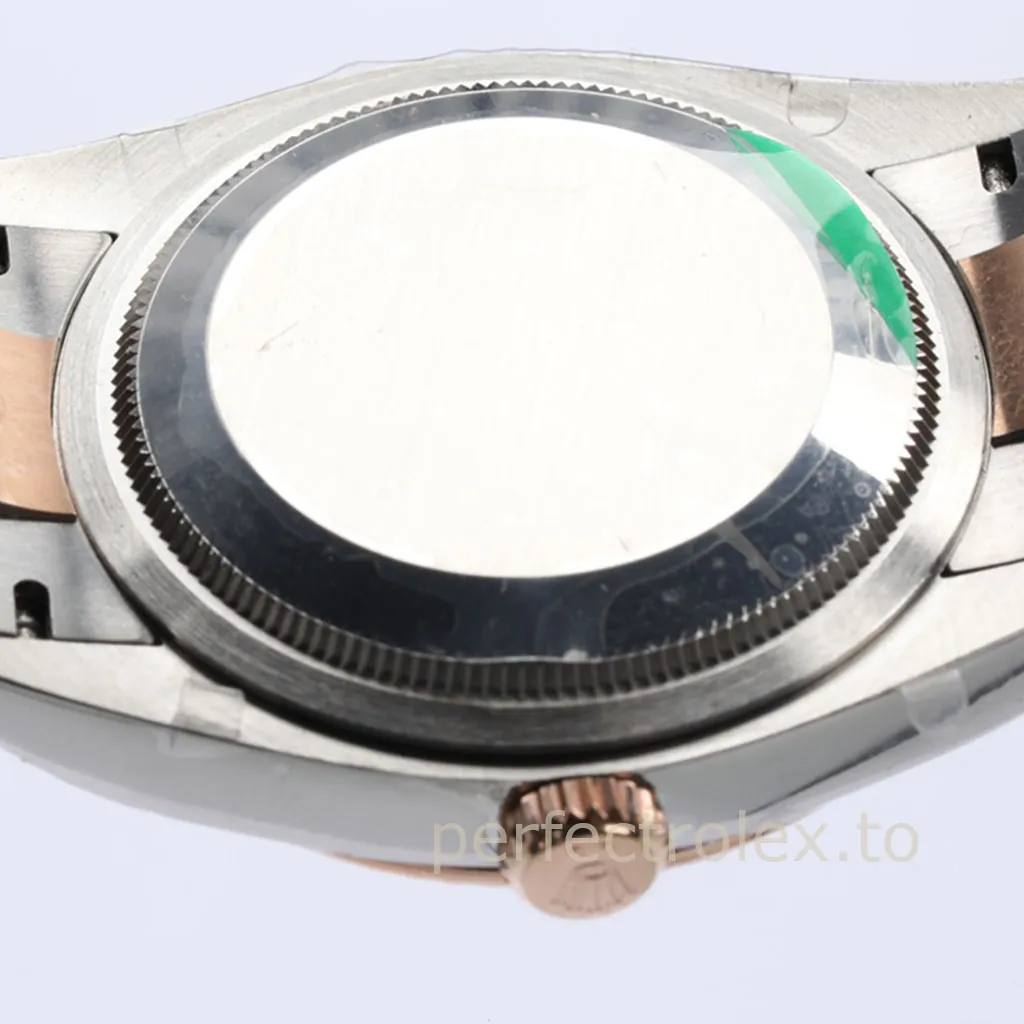 Rolex-Datejust-126231-0032-Silver-Palm-Dial-Rose-Super-Clone-Watch-Oyster-Bracelet-Back-View