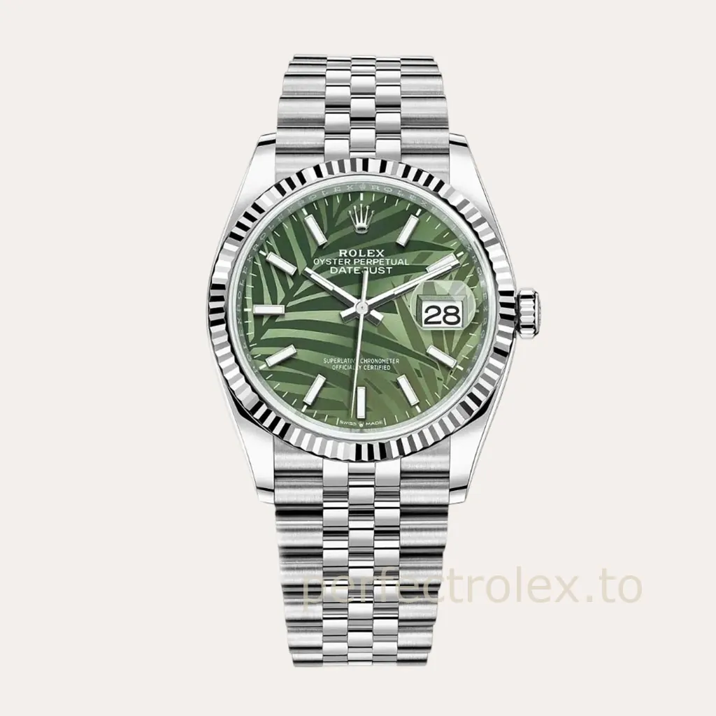 Rolex-Datejust-126234-0047-Olive-Green-Palm-Dial-36mm-Jubilee-Bracelet-Super-Clone-Watch-Hero-Image