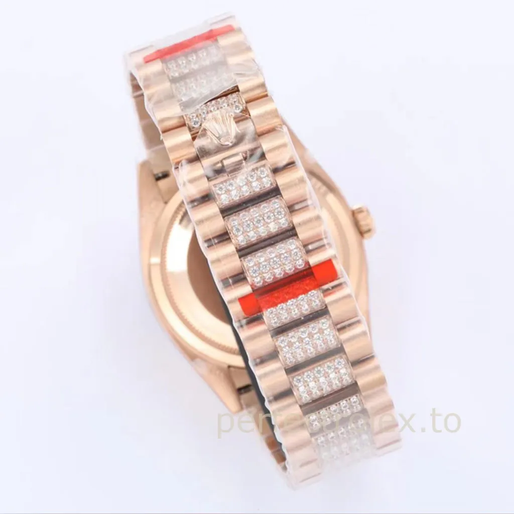 Rolex-Day-Date-128345RBR-0041-Chocolate-Dial-Diamond-Bezel-President-Bracelet-Super-Clone-Watch-Buckle-View-1
