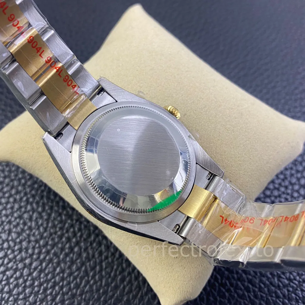 Rolex-Explorer-M124273-0001-36mm-Black-Dial-Gold-Bezel-Oystersteel-Super-Clone-Watch-Back-View