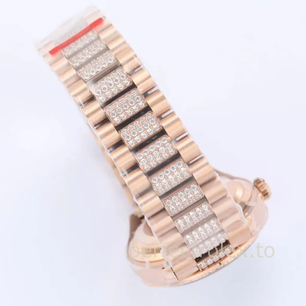 Rolex-Day-Date-128345RBR-0041-Chocolate-Dial-Diamond-Bezel-President-Bracelet-Super-Clone-Watch-Strap-View-1