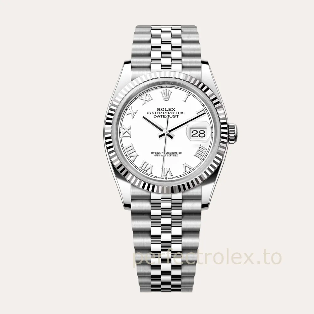 Rolex-Datejust-M126234-0025-White-Roman-Dial-Classic-Jubilee-Bracelet-Super-Clone-Hero-Image