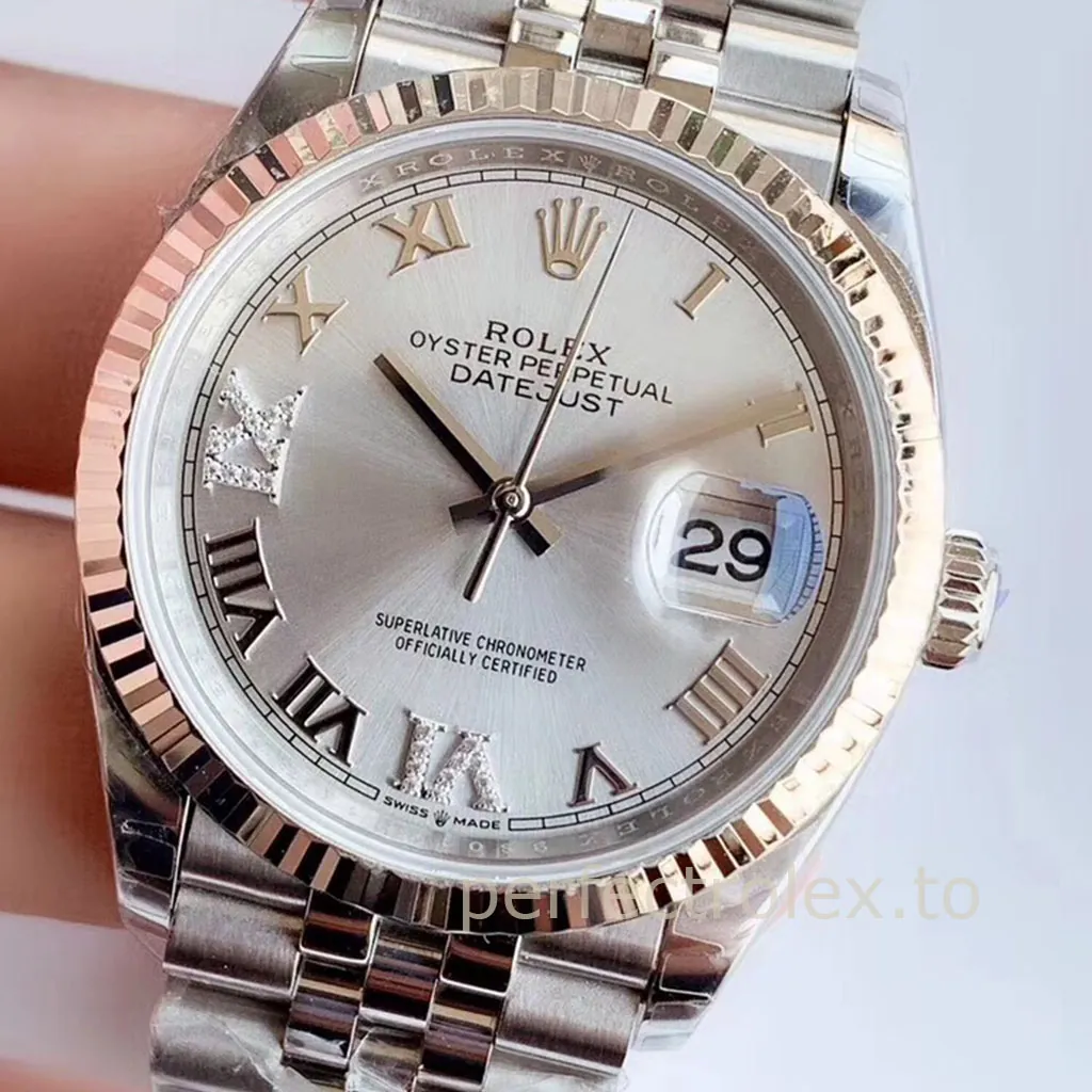 Rolex-Datejust-M126234-0029-Silver-Roman-Dial-36mm-Jubilee-Bracelet-Super-Clone-Watch-Dial-Detail-1