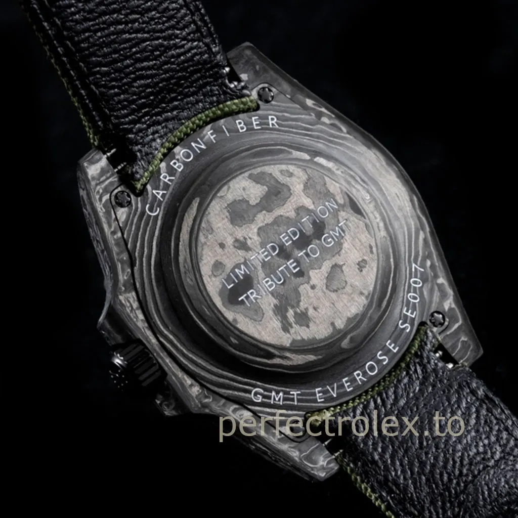 Rolex-GMT-Master-II-DIW-Carbon-Fiber-Green-Dial-Custom-Sports-Replica-Watch-Back-View