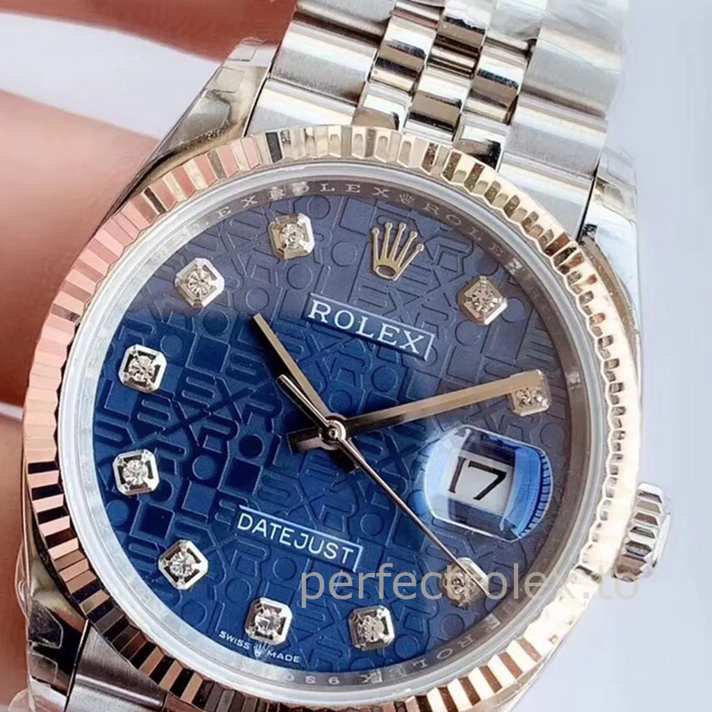 Rolex-Datejust-126234-0057-Blue-Textured-Diamond-Dial-Super-Clone-Watch-Jubilee-Bracelet-Dial-Detail-1