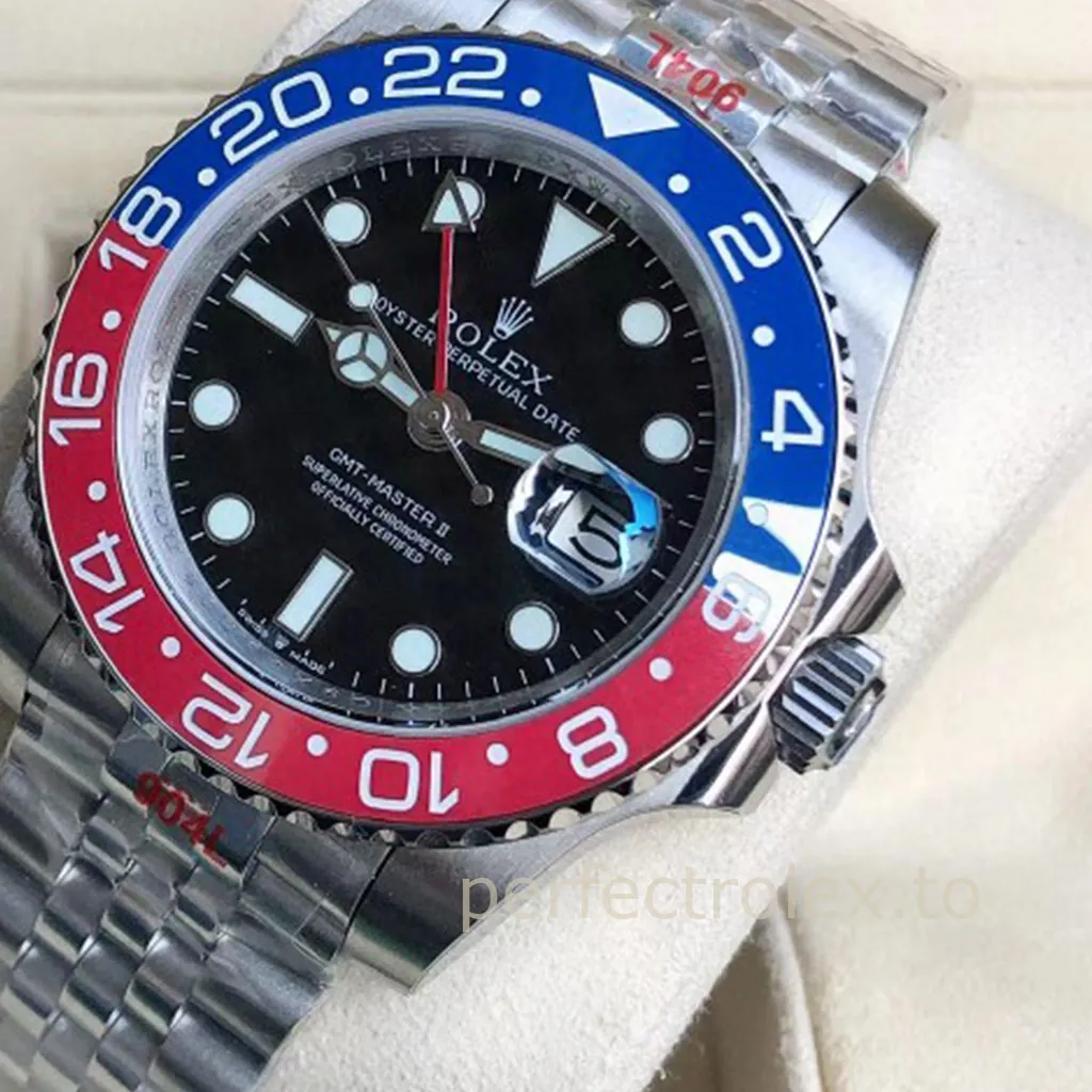 Rolex-GMT-Master-II-M126710BLRO-Pepsi-40mm-Black-Dial-Dual-Time-Super-Clone-Watch-Dial-Detail-1