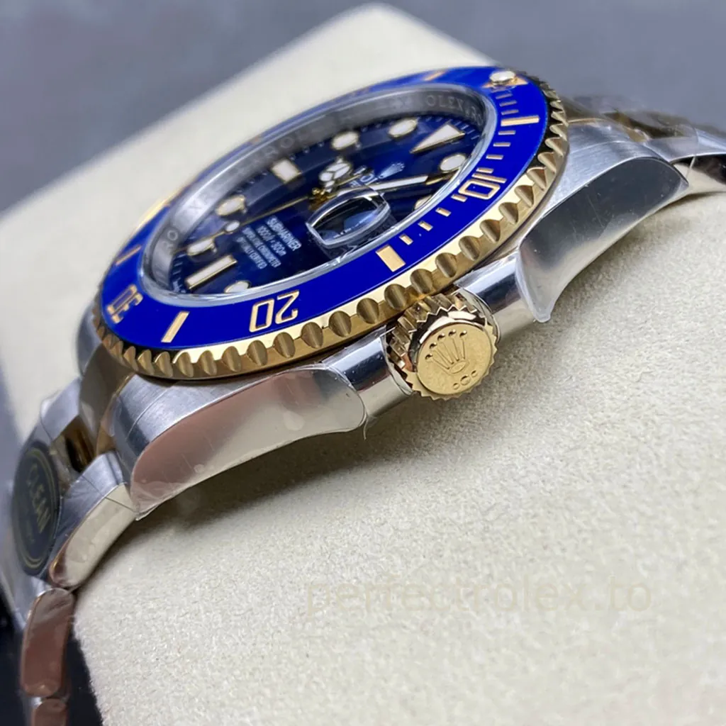 Rolex-Submariner-126613LB-Royal-Blue-Dial-Two-Tone-Luxury-Dive-Replica-Watch-41mm-Right-Side-View