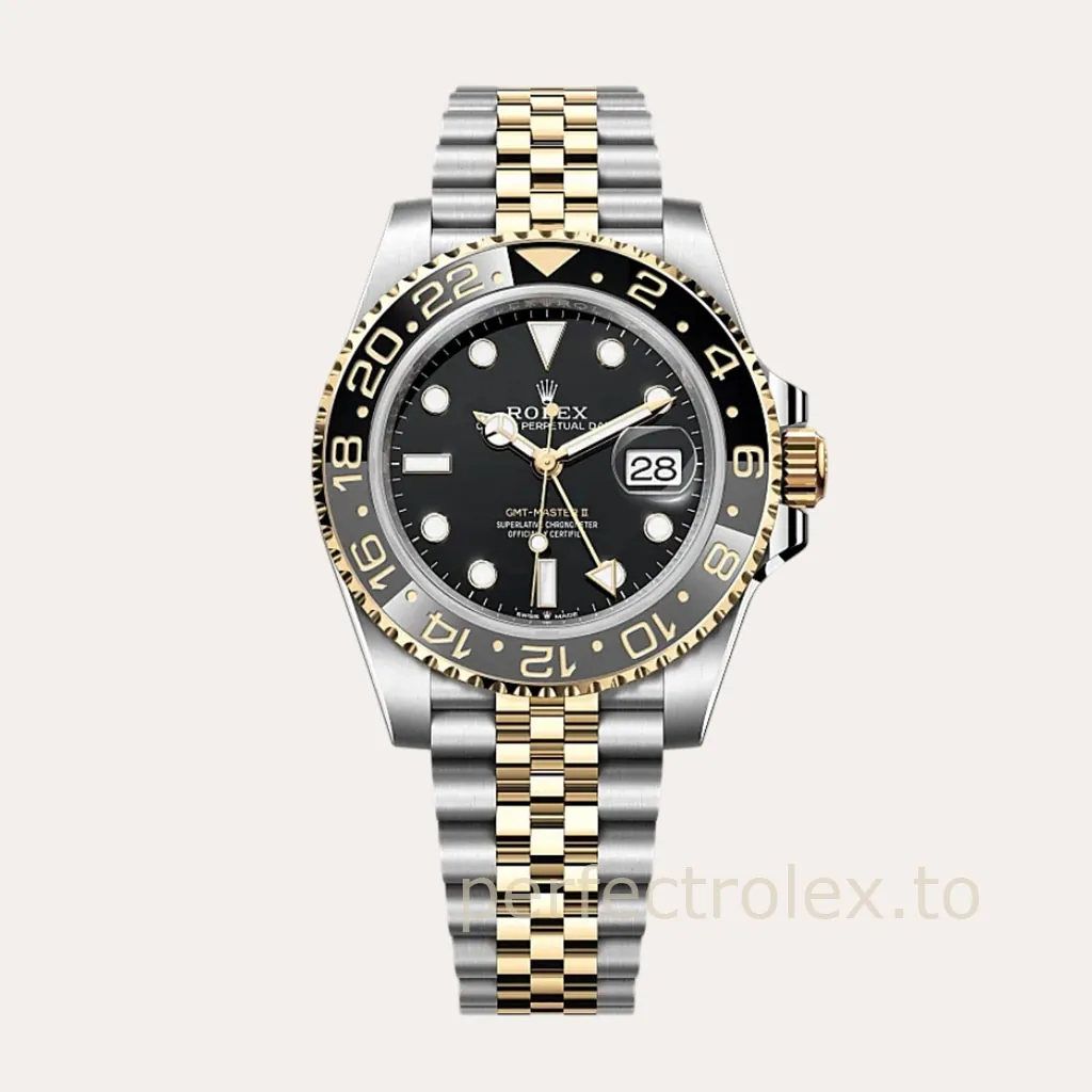 Rolex-GMT-Master-II-M126713GRNR-Black-Gray-Bezel-Two-Tone-40mm-Jubilee-Replica-Watch-Hero-Image