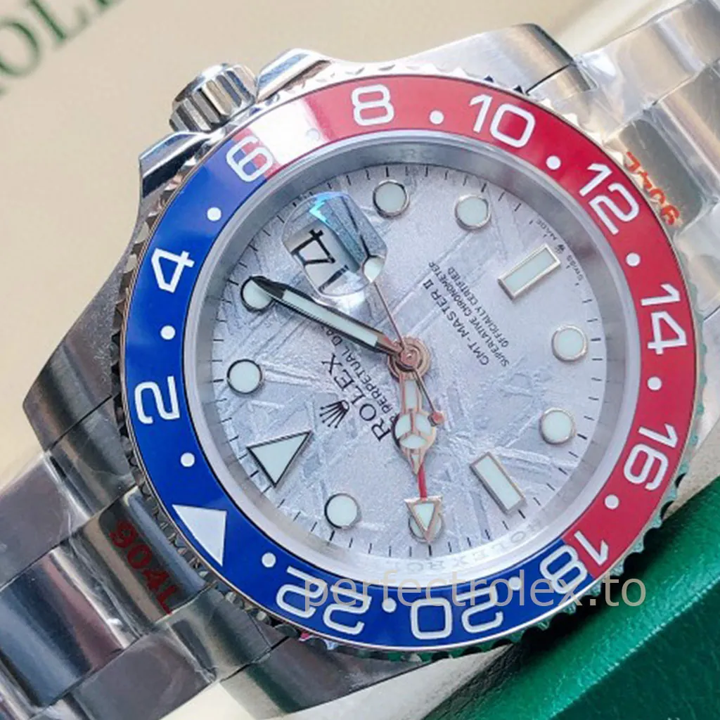 Rolex-GMT-Master-II-M126719BLRO-0002-Meteorite-Dial-Pepsi-Travel-Replica-Watch-Dial-Detail-1