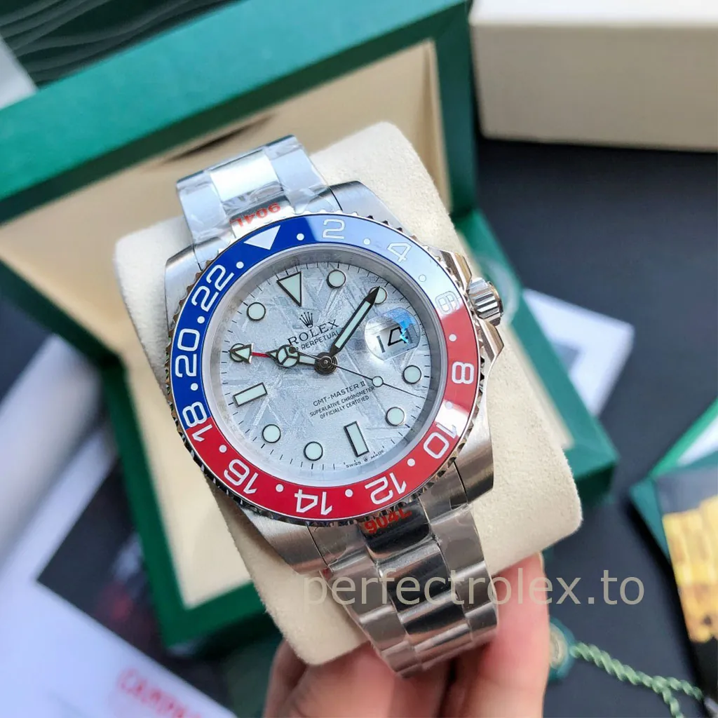 Rolex-GMT-Master-II-M126719BLRO-0002-Meteorite-Dial-Pepsi-Travel-Replica-Watch-Front-View-1