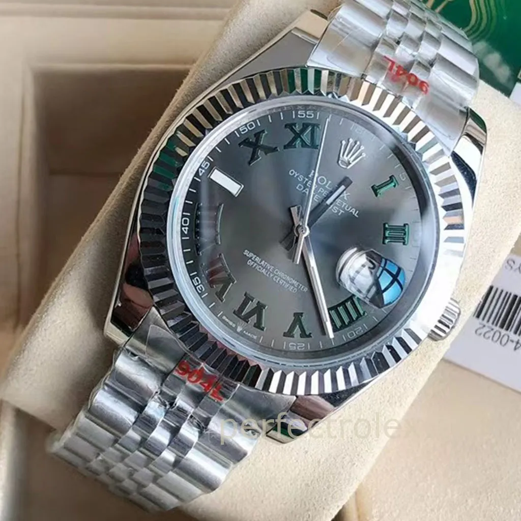 Rolex-Datejust-M126334-Slate-Grey-Wimbledon-Dial-41mm-Jubilee-Bracelet-Replica-Watch-Dial-Detail-1