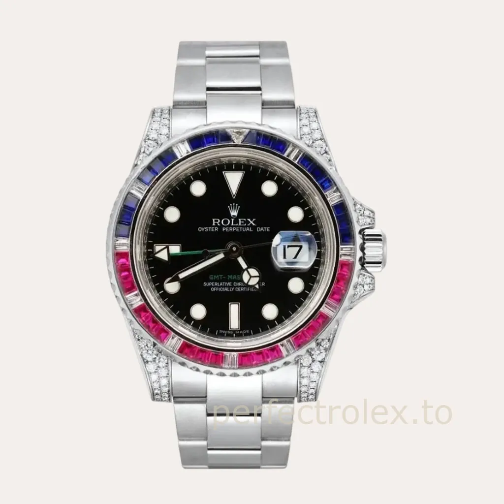 Rolex-GMT-Master-II-116759SARU-Ruby-Sapphire-Diamond-Bezel-Luxury-40mm-Replica-Watch-Hero-Image