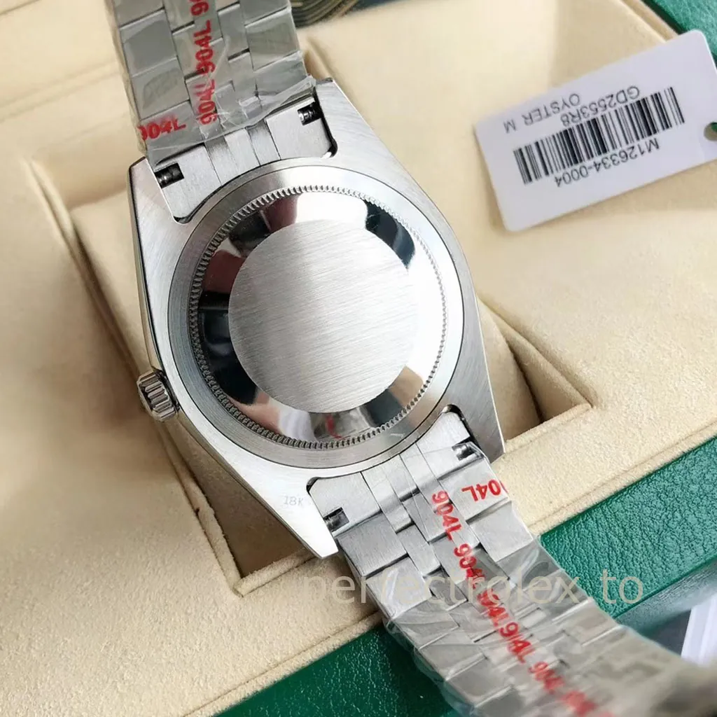 Rolex-Datejust-M126334-0004-Silver-Sunburst-Dial-41mm-Fluted-Bezel-Jubilee-Bracelet-Replica-Watch-Back-View