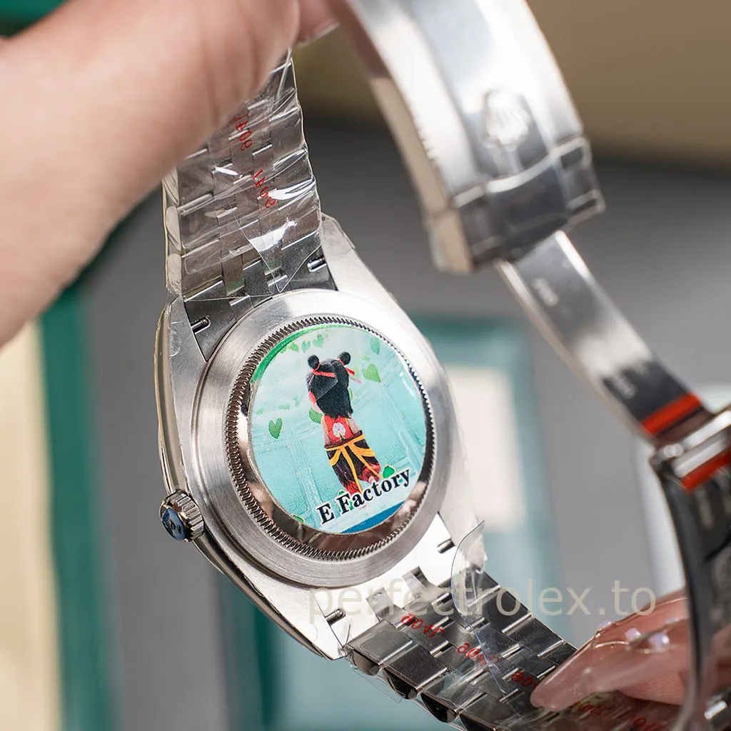Rolex-Datejust-M126334-0012-Black-Diamond-Dial-41mm-Jubilee-Bracelet-Super-Clone-Watch-Back-View