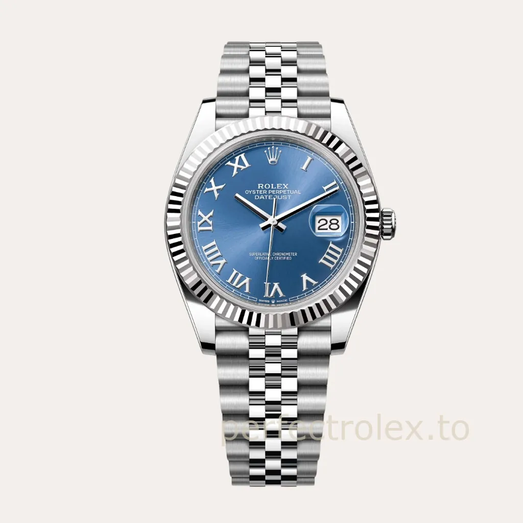 Rolex-M126334-Datejust-41mm-Roman-Numerals-Fluted-Bezel-Jubilee-Bracelet-Replica-Watch-Hero-Image