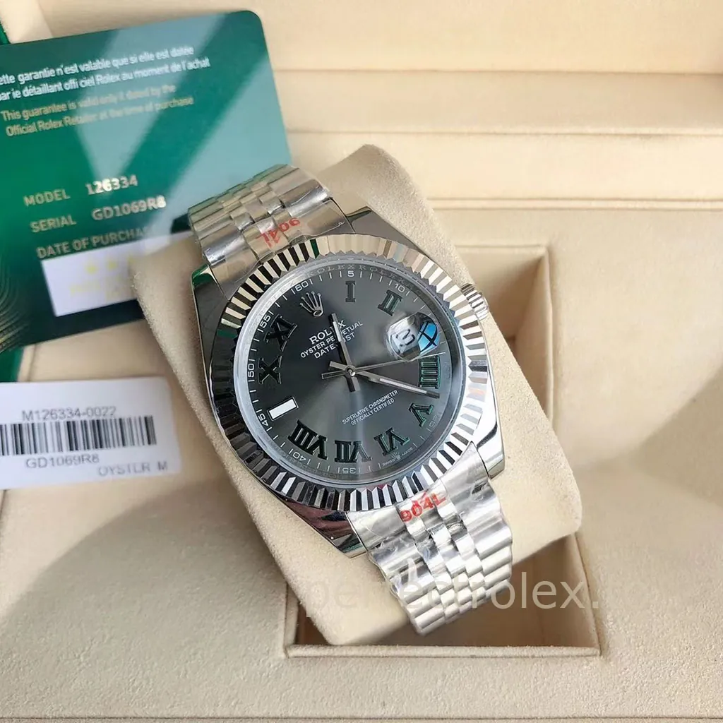 Rolex-Datejust-M126334-Slate-Grey-Wimbledon-Dial-41mm-Jubilee-Bracelet-Replica-Watch-Front-View-1