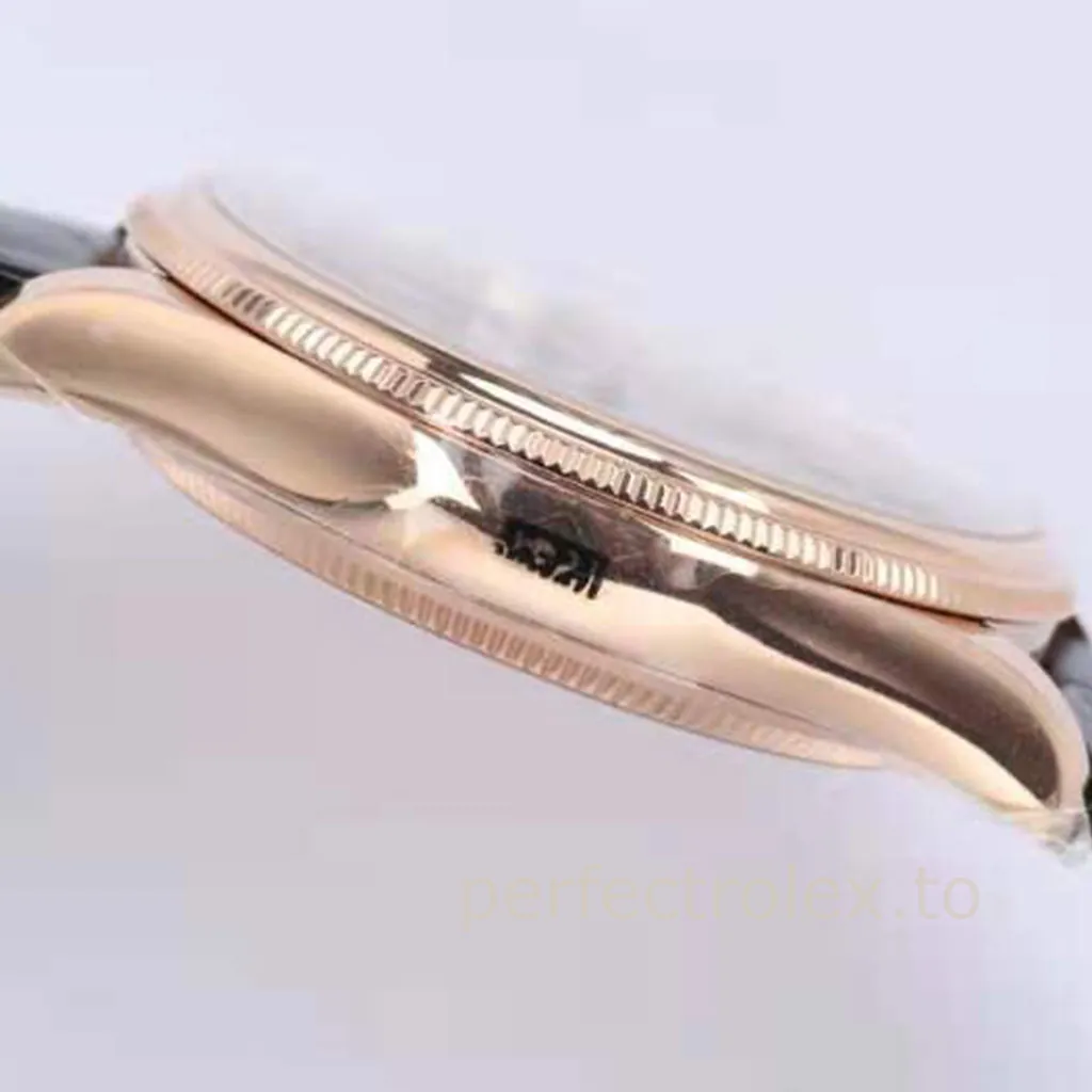 Rolex-Cellini-50505-0021-39mm-Rose-Gold-Tone-White-Dial-Dress-Super-Clone-Watch-Left-Side-View