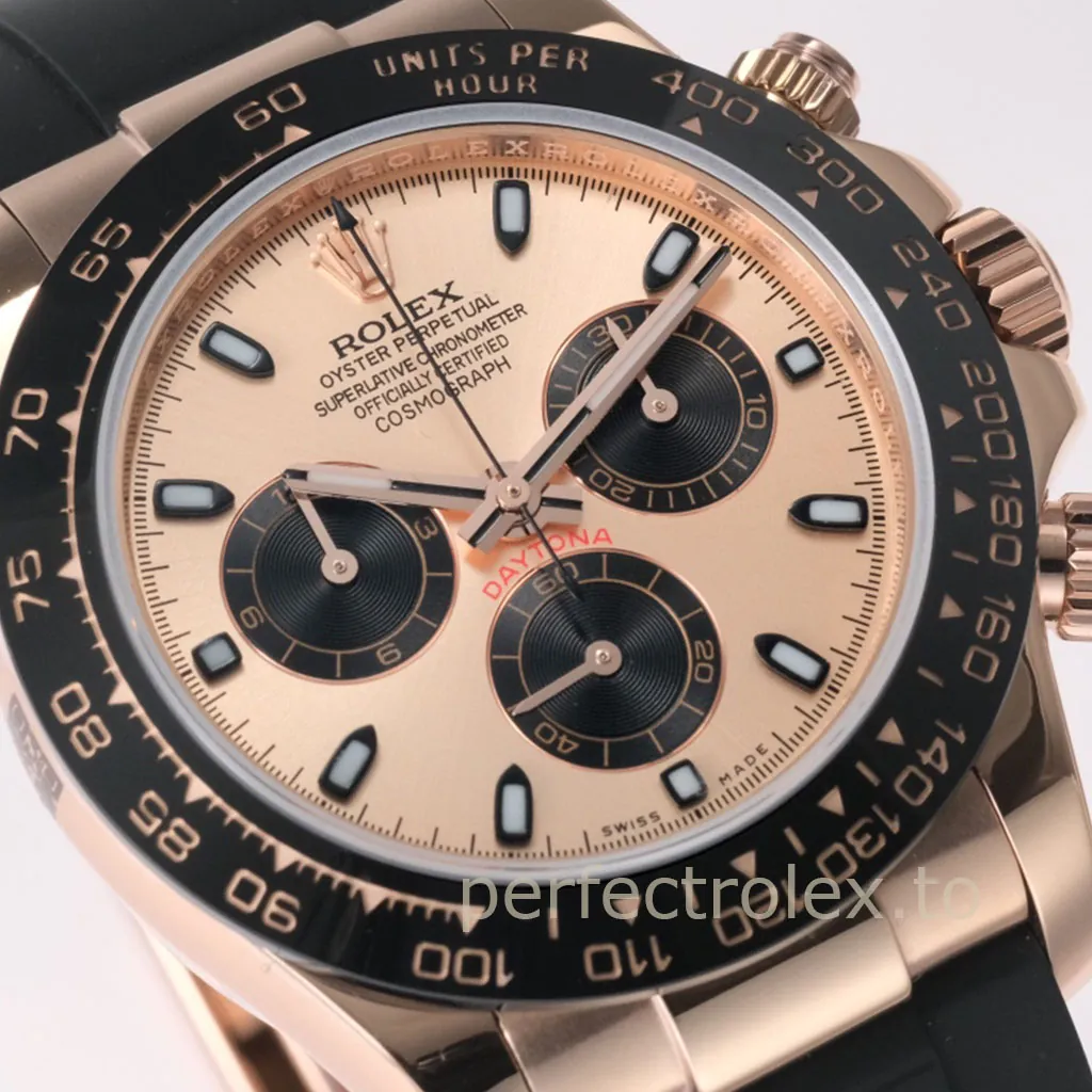 Rolex-Daytona-116515LN-0059-AAAAA-Luxury-Watch-40mm-Pink-Dial-Black-Ceramic-Bezel-Dial-Detail-2