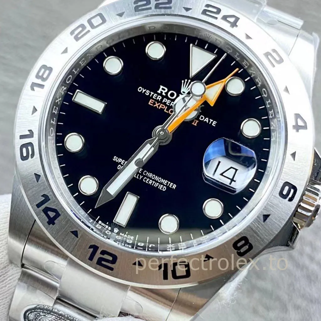 Rolex-Explorer-II-M226570-0002-Black-Dial-42mm-Oyster-Bracelet-Super-Clone-Watch-Dial-Detail-1