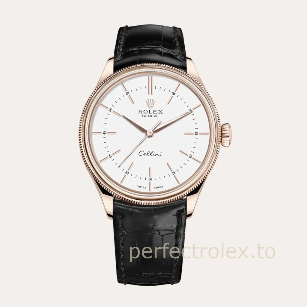 Rolex-Cellini-50505-0021-39mm-Rose-Gold-Tone-White-Dial-Dress-Super-Clone-Watch-Hero-Image