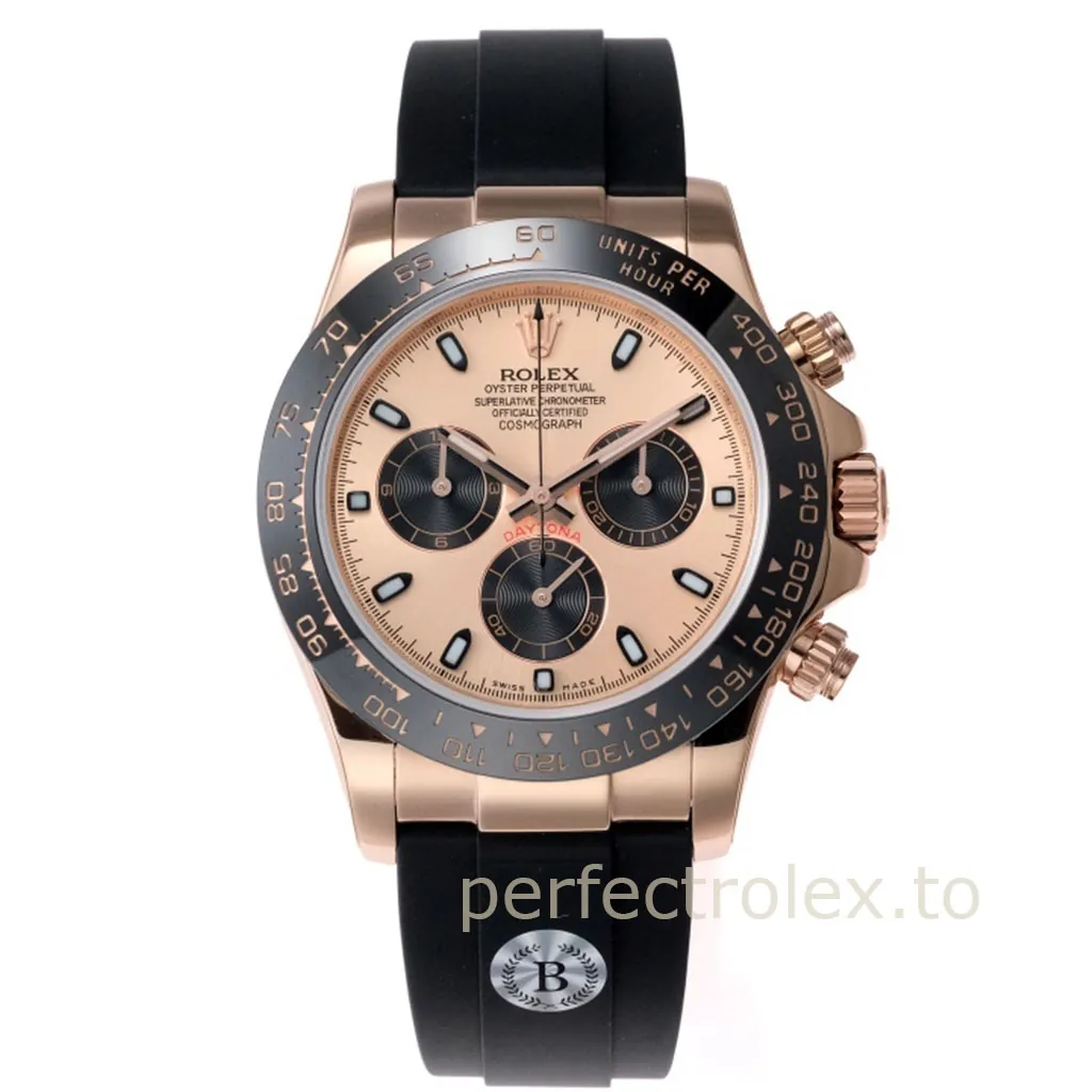 Rolex-Daytona-116515LN-0059-AAAAA-Luxury-Watch-40mm-Pink-Dial-Black-Ceramic-Bezel-Front-View-1