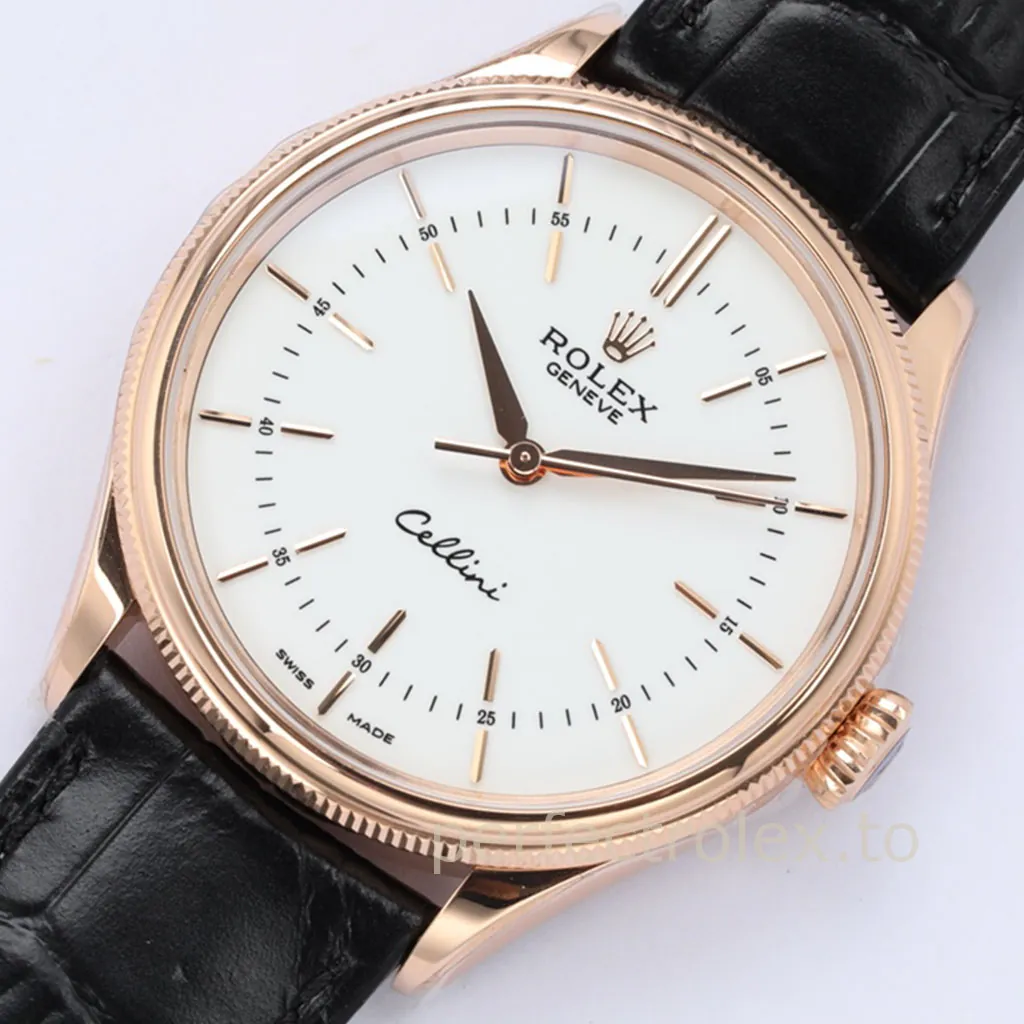 Rolex-Cellini-50505-0021-39mm-Rose-Gold-Tone-White-Dial-Dress-Super-Clone-Watch-Dial-Detail-1