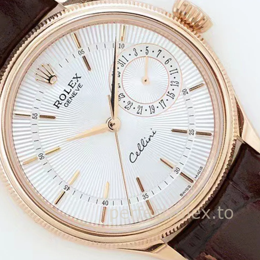 Rolex-Cellini-M50515-0011-39mm-Black-Guilloché-Dial-Pointer-Date-Dress-Super-Clone-Watch-Dial-Detail-1