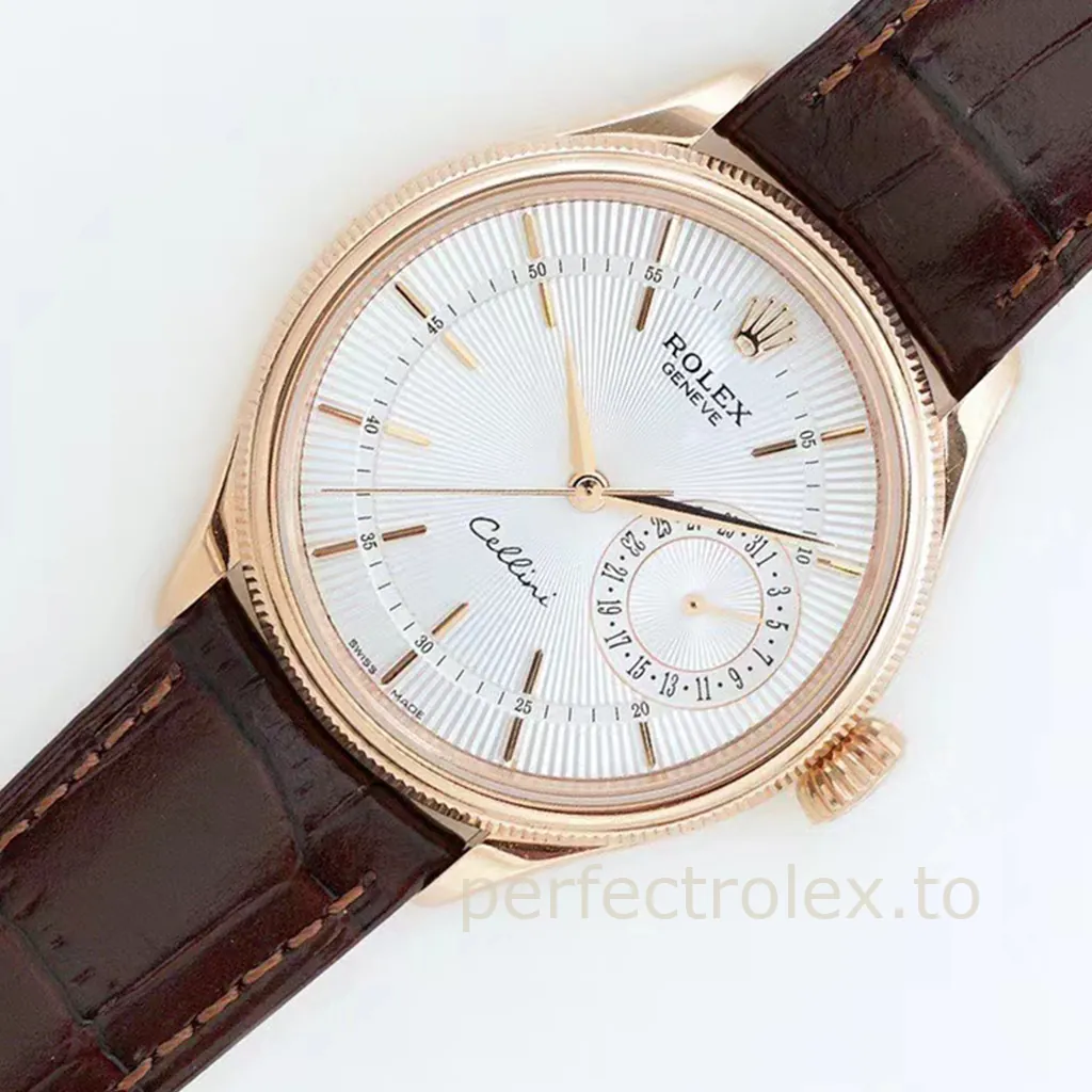 Rolex-Cellini-M50515-0011-39mm-Black-Guilloché-Dial-Pointer-Date-Dress-Super-Clone-Watch-Front-View-1