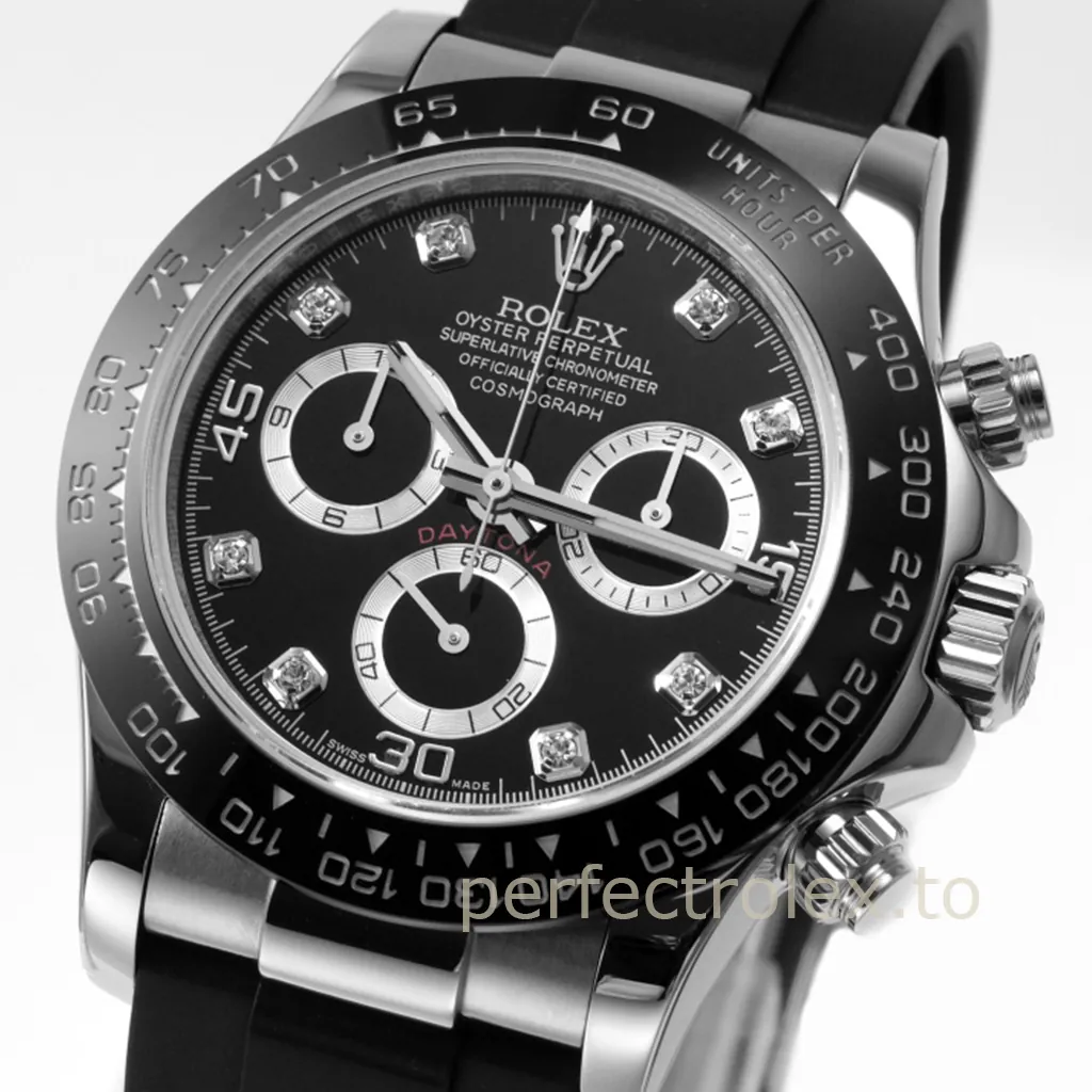 Rolex-Daytona-M116519LN-0025-Black-Diamond-Dial-40mm-Ceramic-Bezel-Chronograph-Replica-Watch-Dial-Detail-1