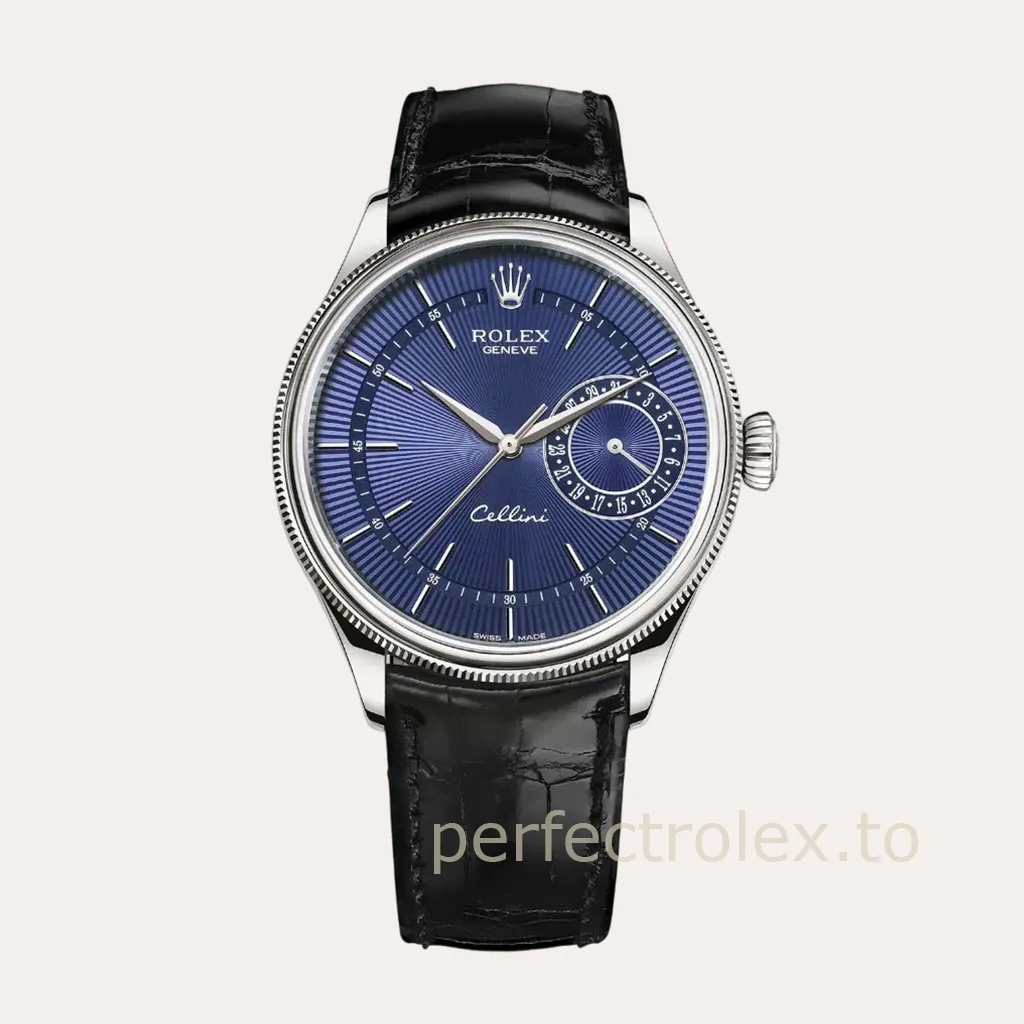 Rolex-Cellini-50519-0013-39mm-Blue-Dial-Pointer-Date-Luxury-Dress-AAAAA-Replica-Watch-Hero-Image