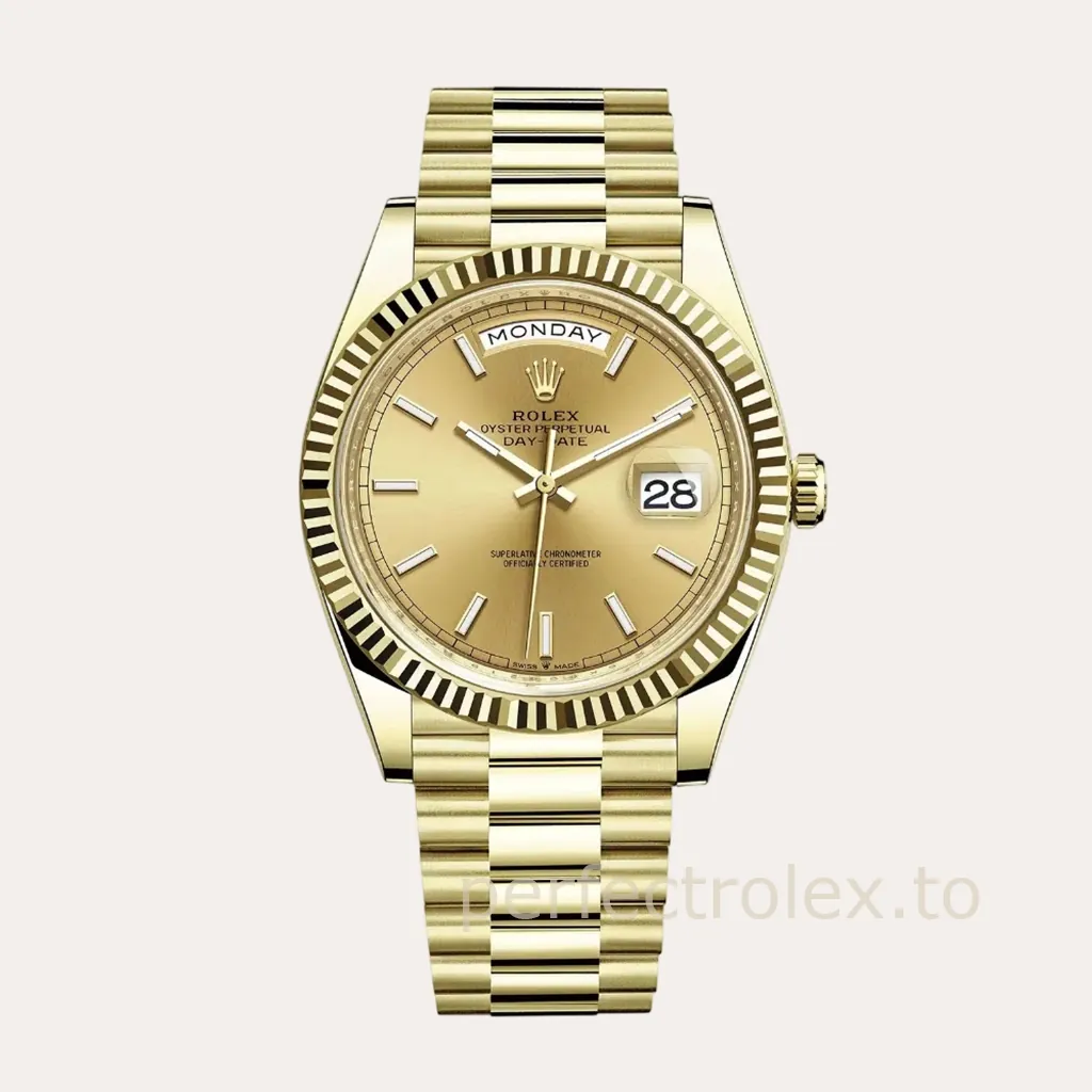 Rolex-Day-Date-M228238-0003-Gold-Dial-President-Bracelet-40mm-Luxury-Super-Clone-Watch-Hero-Image