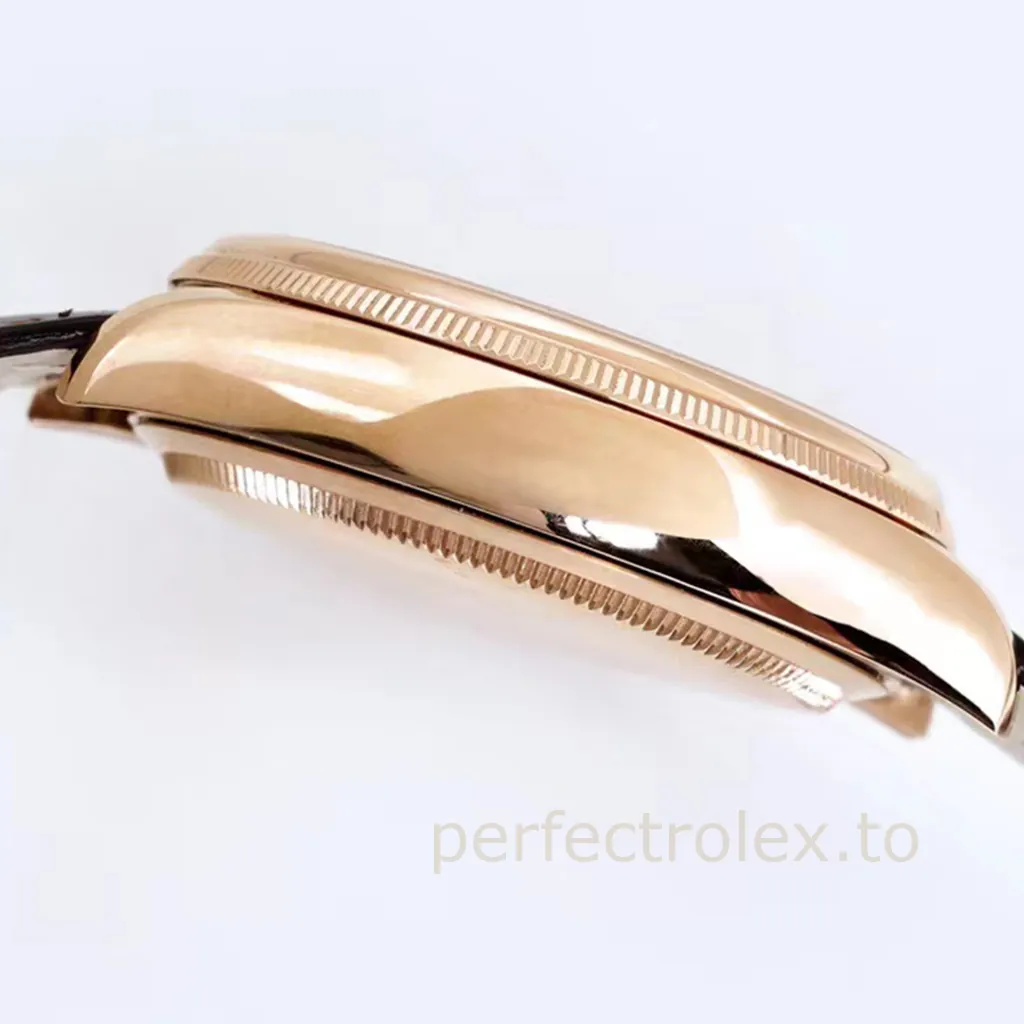 Rolex-Cellini-M50515-0011-39mm-Black-Guilloché-Dial-Pointer-Date-Dress-Super-Clone-Watch-Left-Side-View