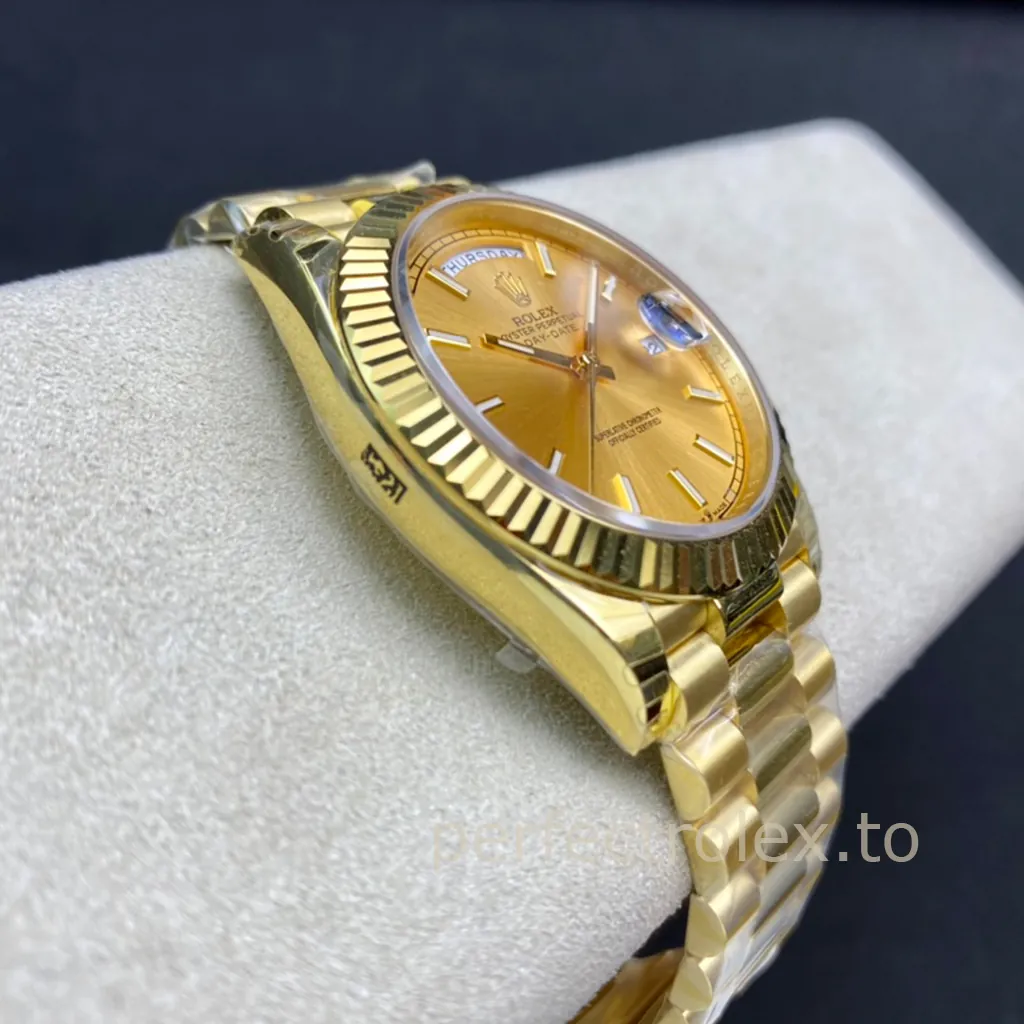 Rolex-Day-Date-M228238-0003-Gold-Dial-President-Bracelet-40mm-Luxury-Super-Clone-Watch-Left-Side-View