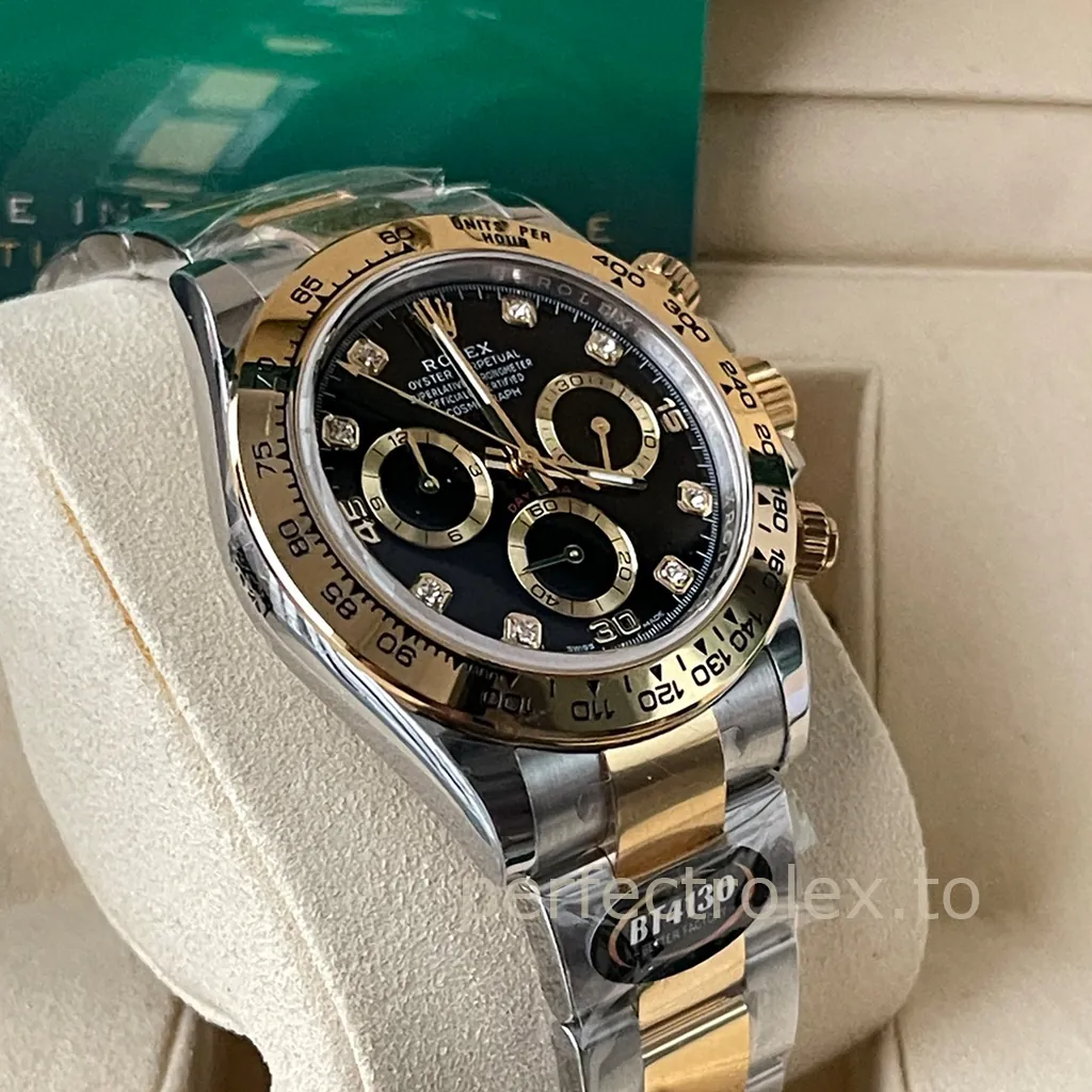 Rolex-Daytona-M116503-0011-40mm-Black-Diamond-Dial-Chronograph-Replica-Watch-Left-Side-View