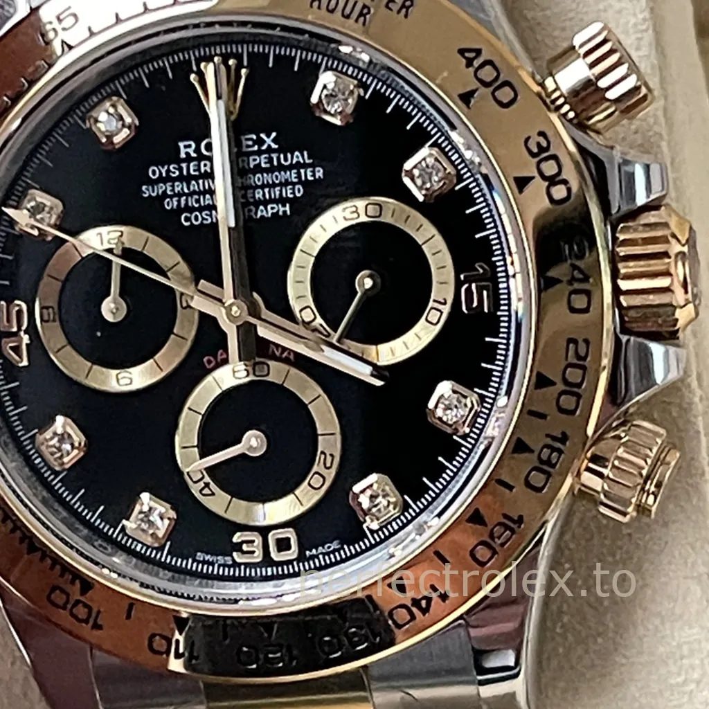 Rolex-Daytona-M116503-0011-40mm-Black-Diamond-Dial-Chronograph-Replica-Watch-Dial-Detail-1
