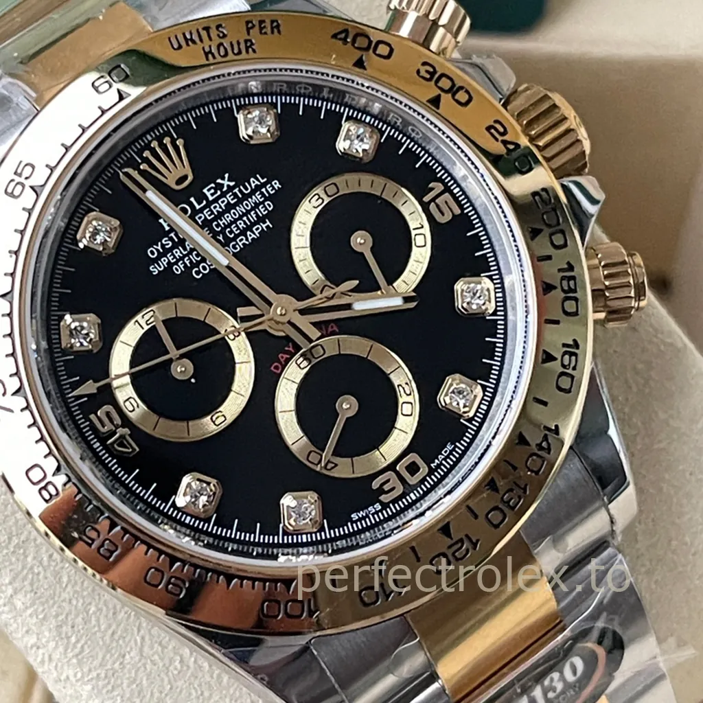 Rolex-Daytona-M116503-0011-40mm-Black-Diamond-Dial-Chronograph-Replica-Watch-Dial-Detail-2