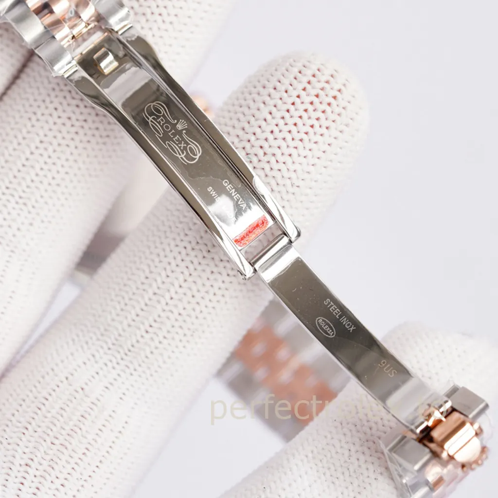 Rolex-Datejust-28mm-M279381RBR-0013-White-Mother-of-Pearl-Diamond-Bezel-Women’s-Replica-Watch-Buckle-Details-1