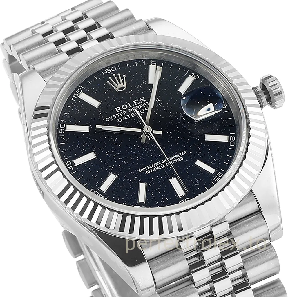 Rolex-Datejust-126334-Super-Clone-Watch-41mm-Black-Starry-Dial-with-Jubilee-Bracelet-Dial-Detail-2