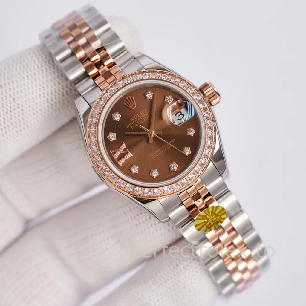 Rolex-Datejust-279381RBR-0003-Super-Clone-Ladies-Watch-with-28mm-Chocolate-Brown-Dial-Front-View-1