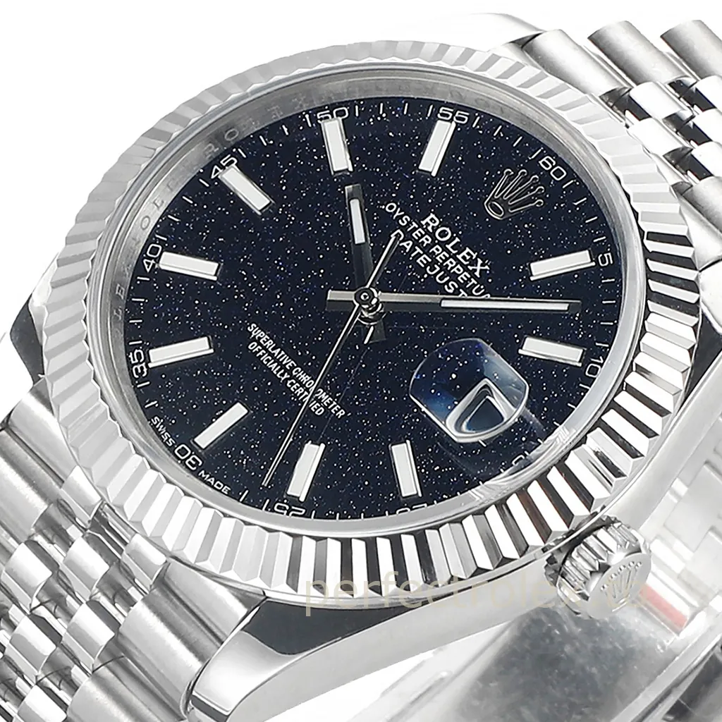 Rolex-Datejust-126334-Super-Clone-Watch-41mm-Black-Starry-Dial-with-Jubilee-Bracelet-Dial-Detail-1