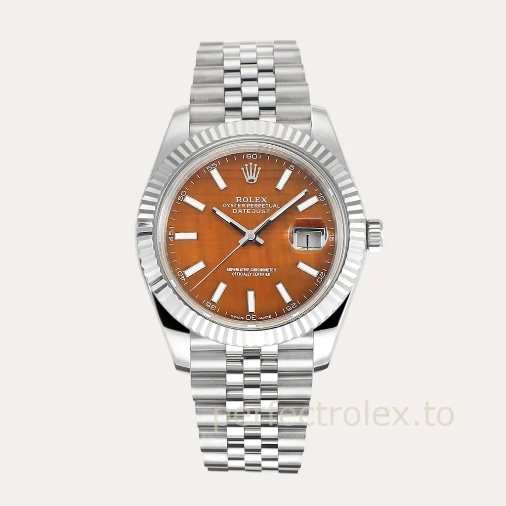 Rolex-Datejust-126334-Super-Clone-Watch-41mm-Orange-Brown-Textured-Dial-Hero-Image