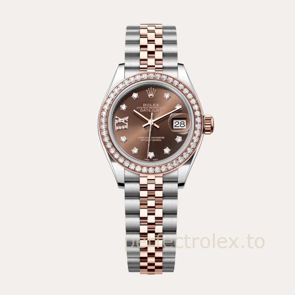 Rolex-Datejust-279381RBR-0003-Super-Clone-Ladies-Watch-with-28mm-Chocolate-Brown-Dial-Hero-Image