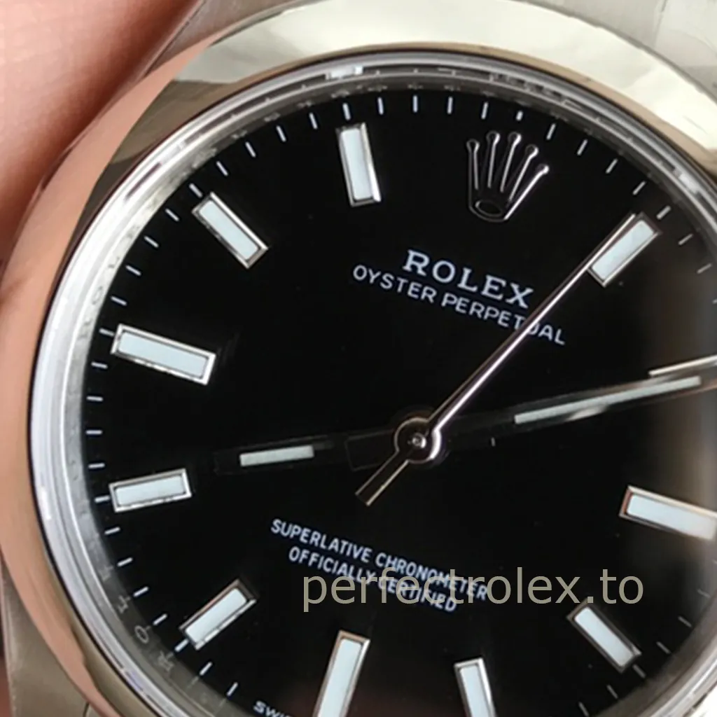 Rolex-Oyster-Perpetual-277200-0002-Super-Clone-Watch-31mm-Black-Dial-Minimalist-Dial-Detail-2