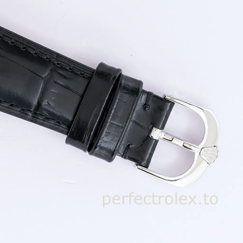 Rolex-Cellini-M50519-0007-Super-Clone-Watch-39mm-Black-Guilloché-Dial-Leather-Strap-Automatic-Dress-Buckle-View-1