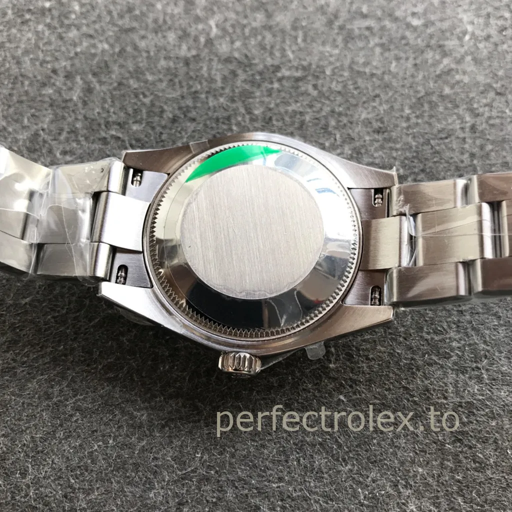 Rolex-Oyster-Perpetual-277200-0001-Super-Clone-31mm-Silver-Dial-Gold-Marker-Watch-Back-View