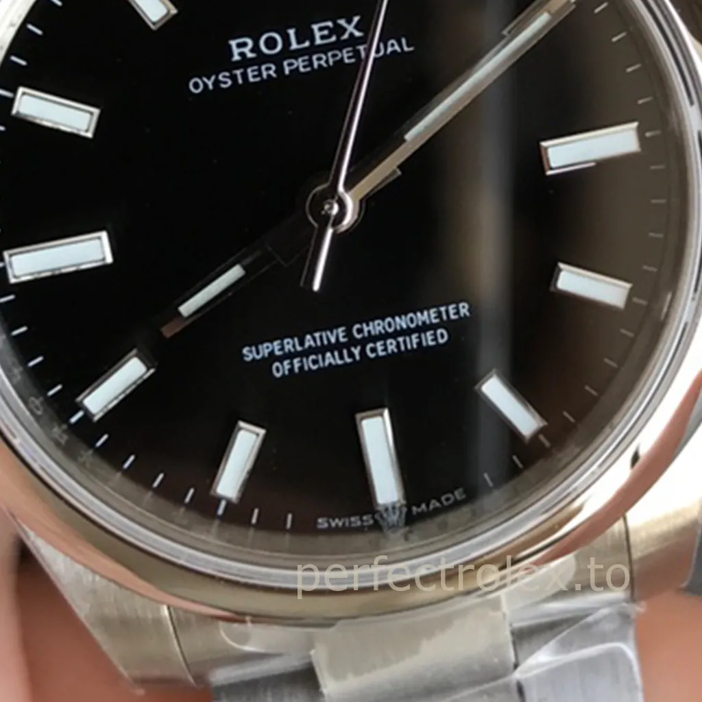 Rolex-Oyster-Perpetual-277200-0002-Super-Clone-Watch-31mm-Black-Dial-Minimalist-Dial-Detail-1