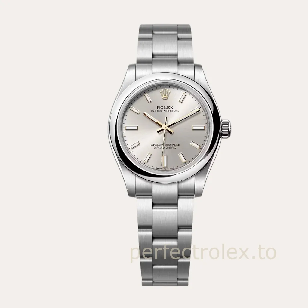 Rolex-Oyster-Perpetual-277200-0001-Super-Clone-31mm-Silver-Dial-Gold-Marker-Watch-Hero-Image