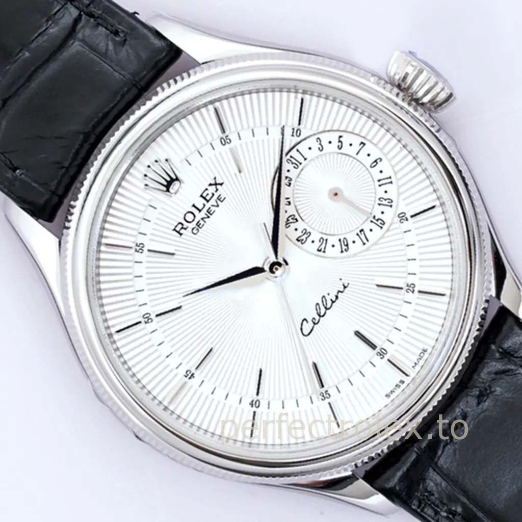 Rolex-Cellini-M50519-0006-Silver-Guilloché-Dial-Super-Clone-Watch-39mm-Dial-Detail-1