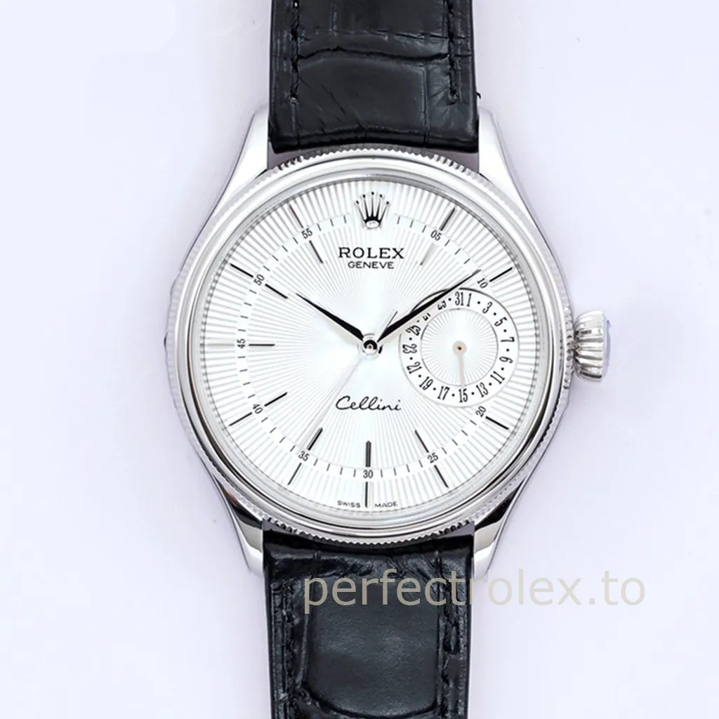 Rolex-Cellini-M50519-0006-Silver-Guilloché-Dial-Super-Clone-Watch-39mm-Front-View-1